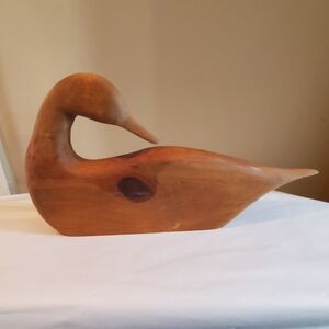 Wooden Duck Sculpture  Wall Decor Hanging Cottagecore Cabin Vintage